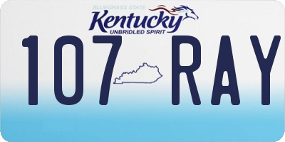KY license plate 107RAY