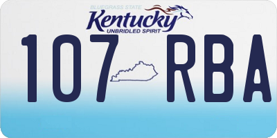 KY license plate 107RBA