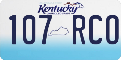 KY license plate 107RCO