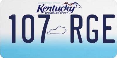 KY license plate 107RGE