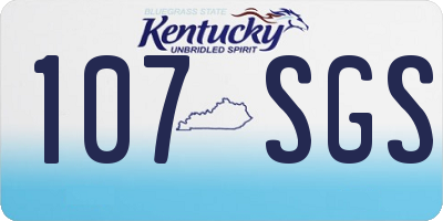 KY license plate 107SGS