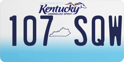 KY license plate 107SQW