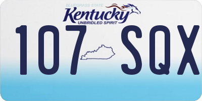 KY license plate 107SQX