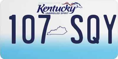 KY license plate 107SQY