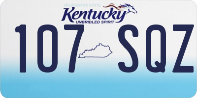 KY license plate 107SQZ