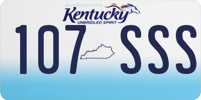 KY license plate 107SSS