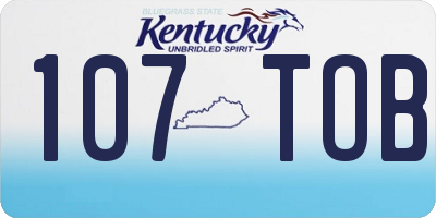 KY license plate 107TOB