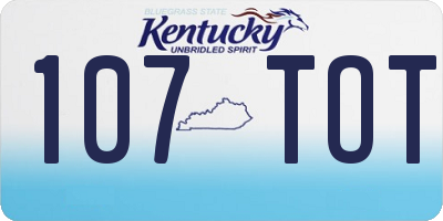 KY license plate 107TOT