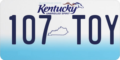 KY license plate 107TOY