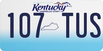 KY license plate 107TUS