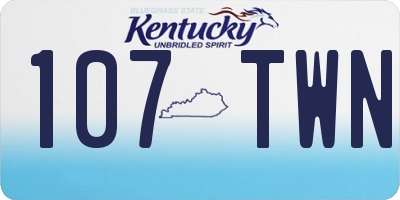 KY license plate 107TWN