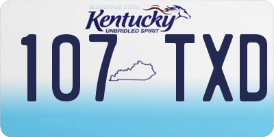 KY license plate 107TXD