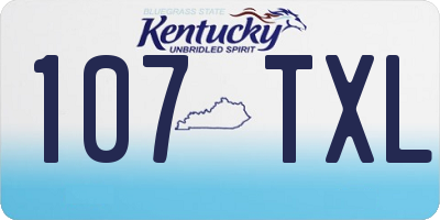 KY license plate 107TXL