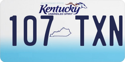 KY license plate 107TXN