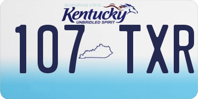 KY license plate 107TXR