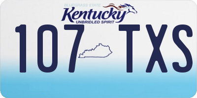 KY license plate 107TXS