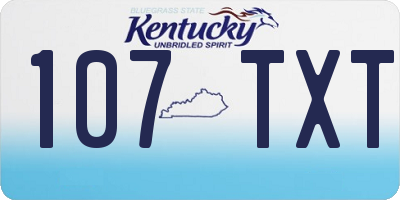 KY license plate 107TXT