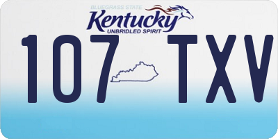 KY license plate 107TXV