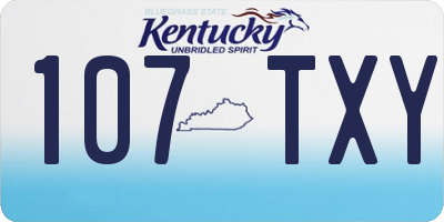 KY license plate 107TXY