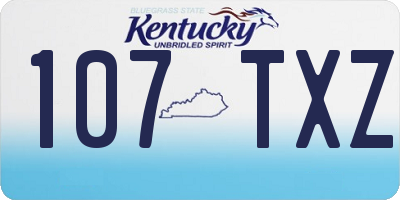 KY license plate 107TXZ