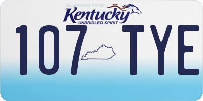 KY license plate 107TYE