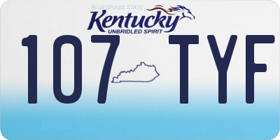 KY license plate 107TYF
