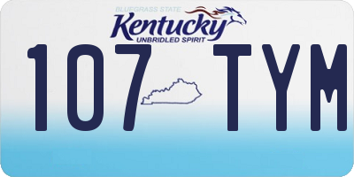 KY license plate 107TYM