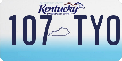 KY license plate 107TYO