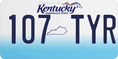 KY license plate 107TYR