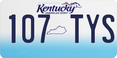 KY license plate 107TYS