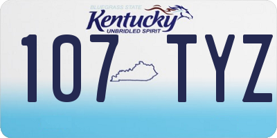 KY license plate 107TYZ