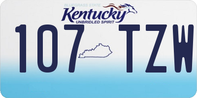 KY license plate 107TZW