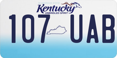 KY license plate 107UAB
