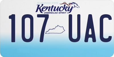 KY license plate 107UAC