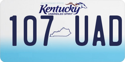 KY license plate 107UAD