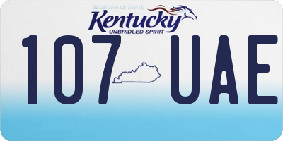 KY license plate 107UAE