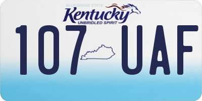 KY license plate 107UAF