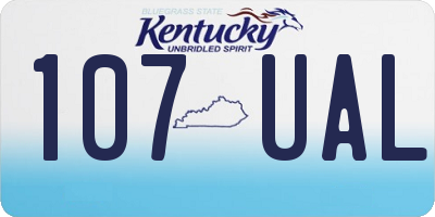 KY license plate 107UAL