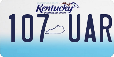KY license plate 107UAR