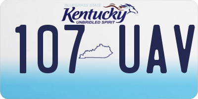 KY license plate 107UAV