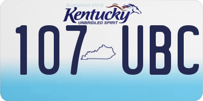KY license plate 107UBC