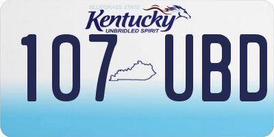 KY license plate 107UBD