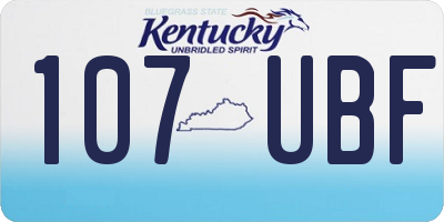 KY license plate 107UBF
