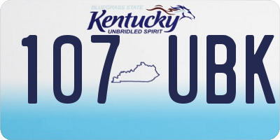 KY license plate 107UBK