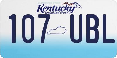 KY license plate 107UBL