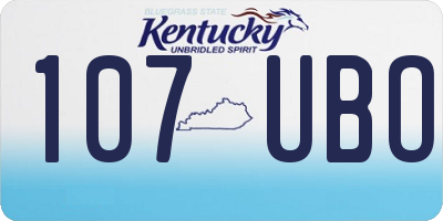 KY license plate 107UBO