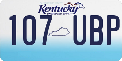 KY license plate 107UBP