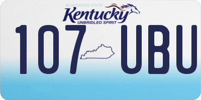 KY license plate 107UBU