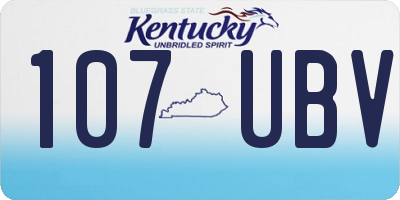 KY license plate 107UBV