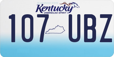 KY license plate 107UBZ
